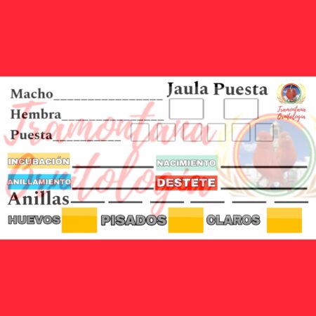 TARJETA CONTROL DE CRIA PERSONALIZADA