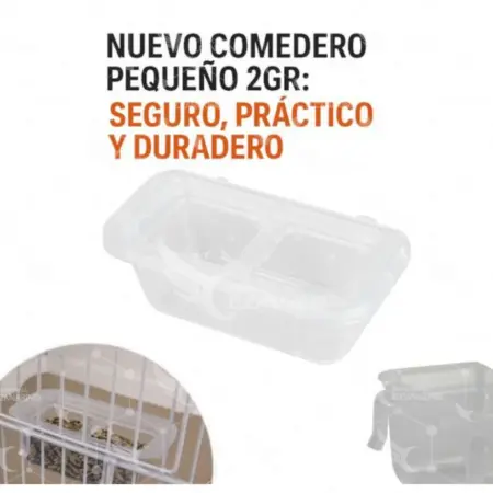 Comedero pequeño con Ganchos en plástico 2GR